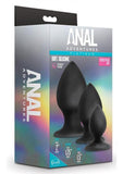 Anal Adventures Platinum - Silicone Anal Stout Plug Kit - Black