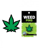 Weed Pin Green Marijuana Leaf