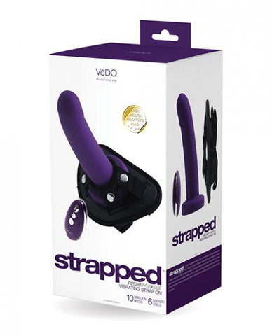 Vedo Strapped Rechargeable Vibrating Strap-on Deep Purple