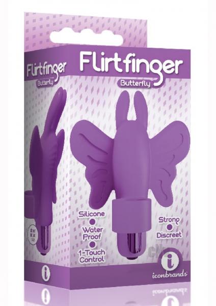 The 9's Flirt Finger Butterfly Finger Vibrator Purple