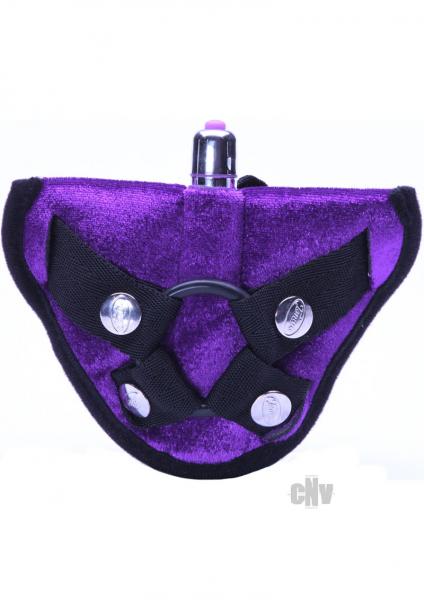 Tantus Velvet Vibrating Harness - Purple