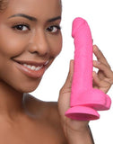 Lollicock Silicone Dildo With Balls 7 In. Cherry