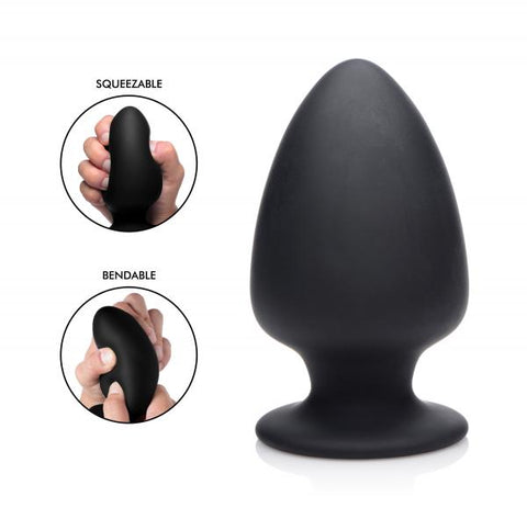 Squeezable Large Anal Plug - Black