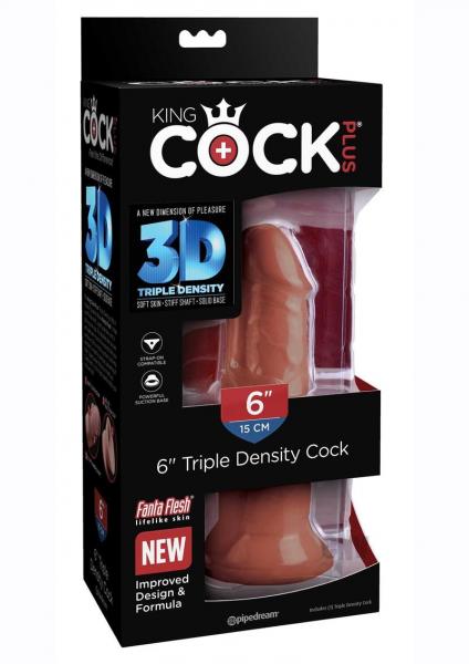 King Cock Plus 6 In. Triple Density Cock Brown