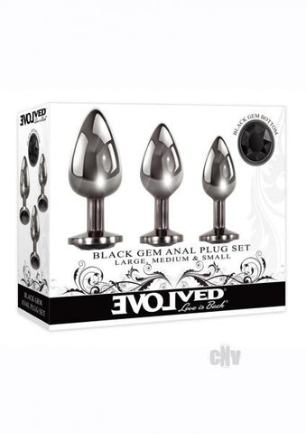 Evolved Black Gem Anal Plug Set 3 Pc