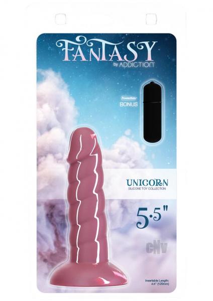 Addiction Unicorn Fantasy Dong 5.5 In. Pink With Powerbullet