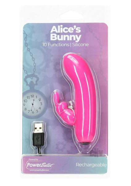 Alices Bunny Rechargeable Bullet With Removable Rabbit Sleeve Pink