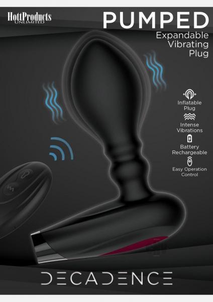 Decadence Pumped Expanding Plug With Remote Control Black