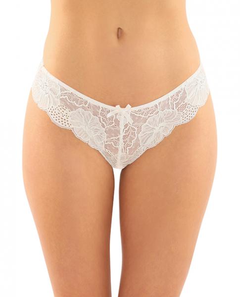Poppy Crotchless Floral Lace Panty 6-pack L/xl White