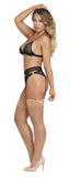 Magic Silk Sassy Bra, Garter & Rouched Panty Black Queen