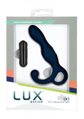 Lux Active Lx1 5.75 In. Anal Trainer Silicone With Power Bullet Dark Blue