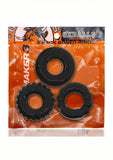 Oxballs Bonemaker 3-pack Boner Cockring Kit Flextpr Black