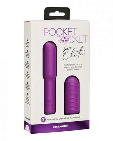 Pocket Rocket Elite Rechargeable Bullet With Removable Sleeve Purple