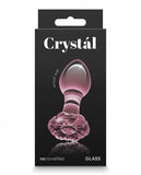 Crystal Flower Glass Anal Plug Pink