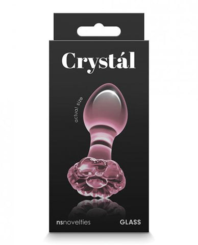 Crystal Flower Glass Anal Plug Pink