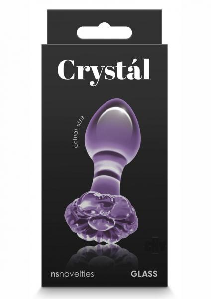 Crystal Flower Glass Anal Plug Purple