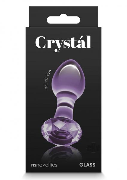 Crystal Gem Glass Anal Plug Purple