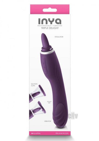 Inya Triple Delight Licking And Suction Vibrator Purple