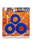 Oxballs Bonemaker 3-pack Boner Cockring Kit Flextpr Pool Blue