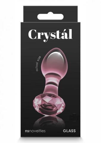 Crystal Gem Glass Anal Plug Pink