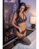 Kixies Black Waterfall Bralette Medium Hanging