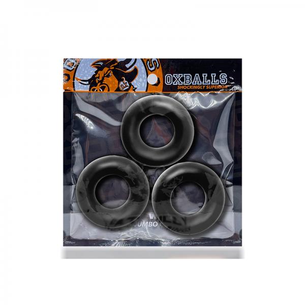 Oxballs Fat Willy 3-pack Jumbo Cockrings Flextpr Black