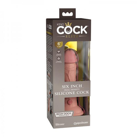 King Cock Elite Silicone Dual-density Cock 6 In. Light