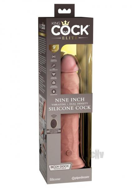 King Cock Elite Vibrating Silicone Dual-density Cock With Remote 9 In. Light