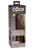 King Cock Elite Vibrating Silicone Dual-density Cock With Remote 7 In. Brown