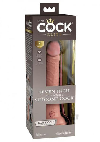 King Cock Elite Silicone Dual-density Cock 7 In. Light