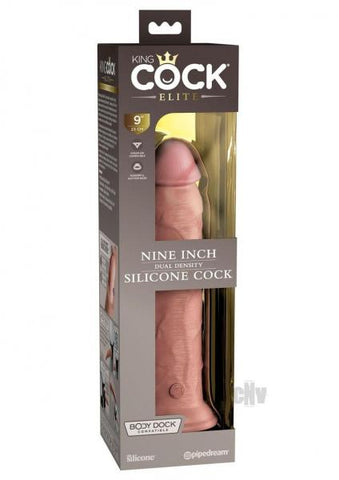 King Cock Elite Silicone Dual-density Cock 9 In. Light