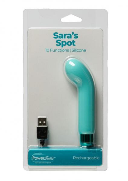 Sara's Spot Rechargeable Bullet With Removable G-spot Sleeve Teal