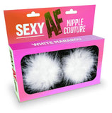Sexy Af Nipple Couture White Marabou Pasties