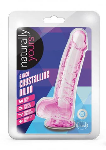 Naturally Yours Crystalline Dildo 6 In. Rose