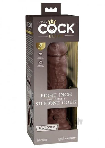 King Cock Elite Silicone Dual-density Cock 8 In. Brown