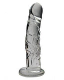 Realistic 7 In. Glass Dildo With Base Clear