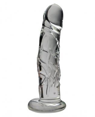 Realistic 7 In. Glass Dildo With Base Clear