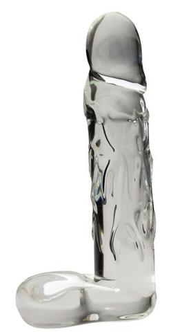 Realistic 8.5 In. Glass Dildo With Base Clear