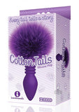 The 9's Cottontails Silicone Bunny Tail Butt Plug Ribbed Purple