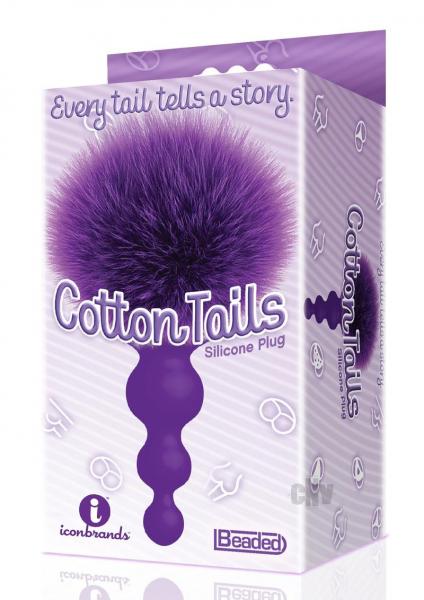 The 9's Cottontails Silicone Bunny Tail Butt Plug Beaded Purple