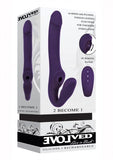 Evolved 2 Become 1 Silicone Rechargeable Strapless Strap-on Purple