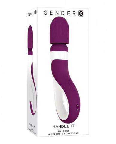 Gender X Handle It Wand Vibrator Silicone Rechargeable Purple