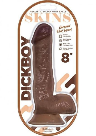 Dickboy Skins Dildo 8 In. Caramel Lovers