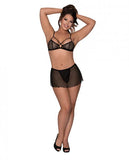 Magic Silk Modern Romance Baby Doll & Thong Black L/xl