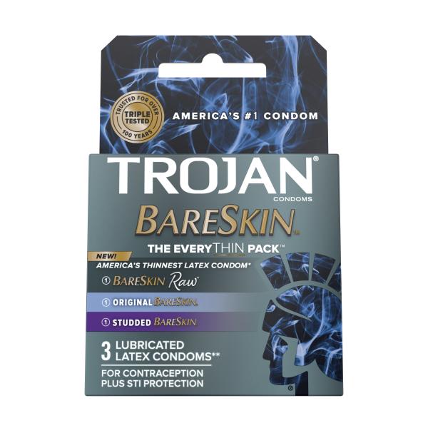 Trojan Bareskin Everythin 3-pack - Bareskin Raw, Original, And Studded