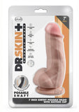 Dr. Skin Plus Girthy Posable Dildo With Balls 7 In. Vanilla