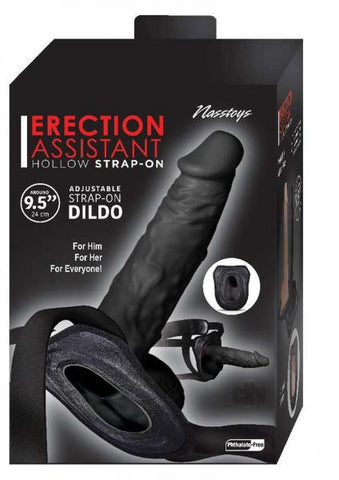 Erection Assistant Hollow Strap-on 9.5 In. Black