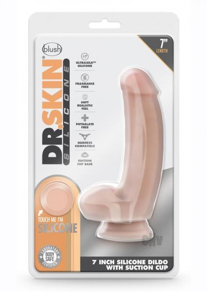 Dr. Skin Dr. Samuel Dildo With Suction Cup Silicone 7 In. Vanilla