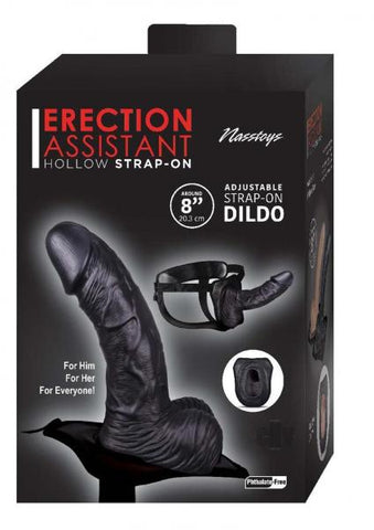 Erection Assistant Hollow Strap-on 8 In. Black