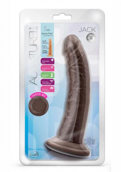 Au Naturel Jack Dildo 7 In. Chocolate